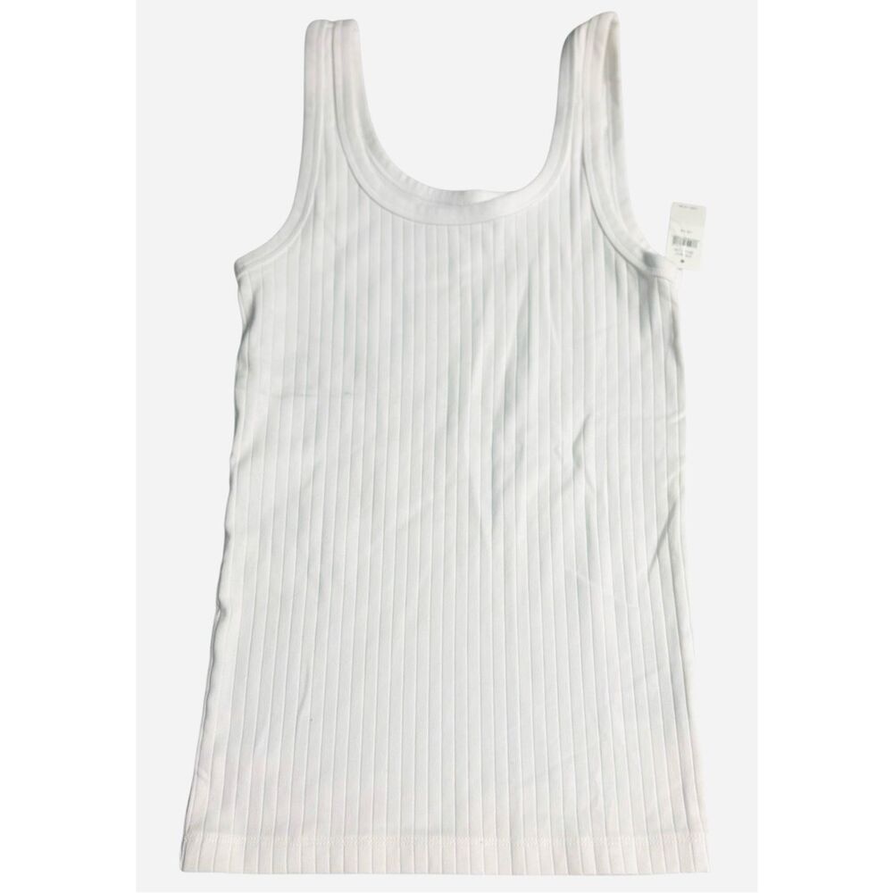 Aerie Find Happy Everywhere Ribbed White Tee Tank‎ Top Womens Size XS New NWT